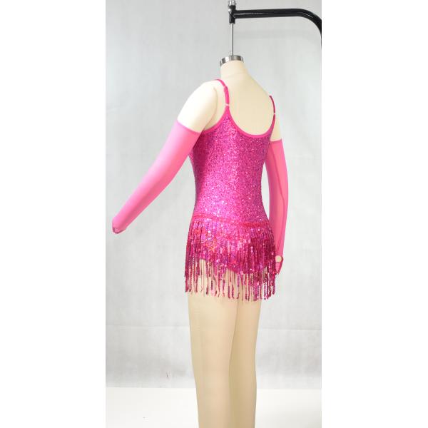 Stunning Holograms Sequined-Fringes Illusion V-Neck Tap Jazz Costume Dance Dress Performance Outfits