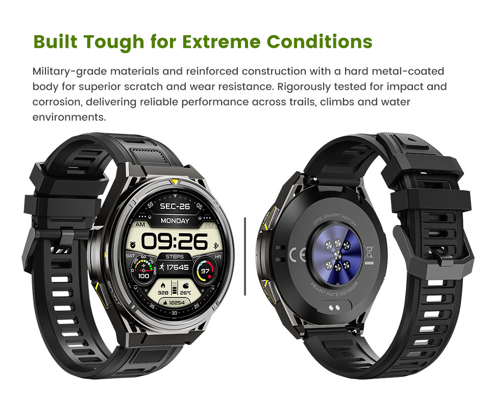 SHUANXIANG Smart Watch X2 PRO 5 ATM Waterproof HD AMOLED Display Barometer Altimeter Compass Heart Rate Monitor 100+ Fitness
