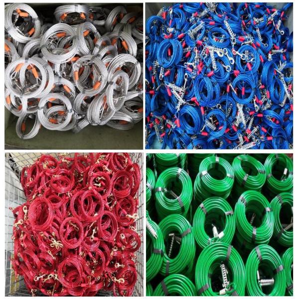 Pet Leash Dog Tie Out Cable And Stake Up To 90lbs PVC Coated