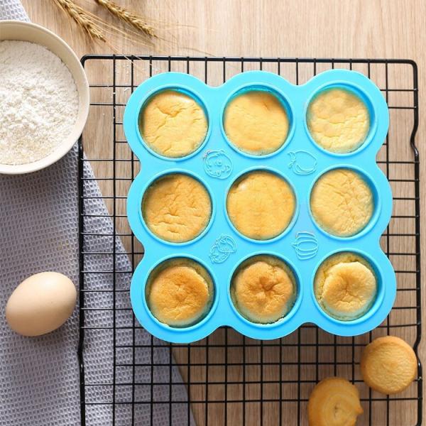 9 Cavities Silicone Baby Tray Half Sphere BPA Free Suction Feeding Plate