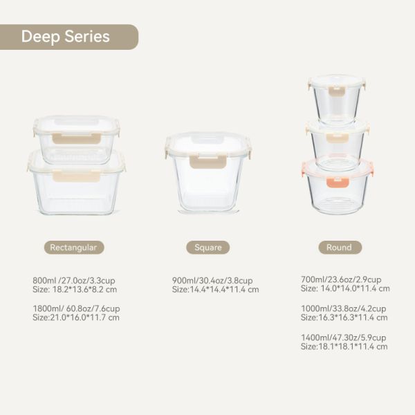 IKOO Microwave Safe Dishwasher Safe Freezer Safe Glass Food Container with Cool Lock PP Lid