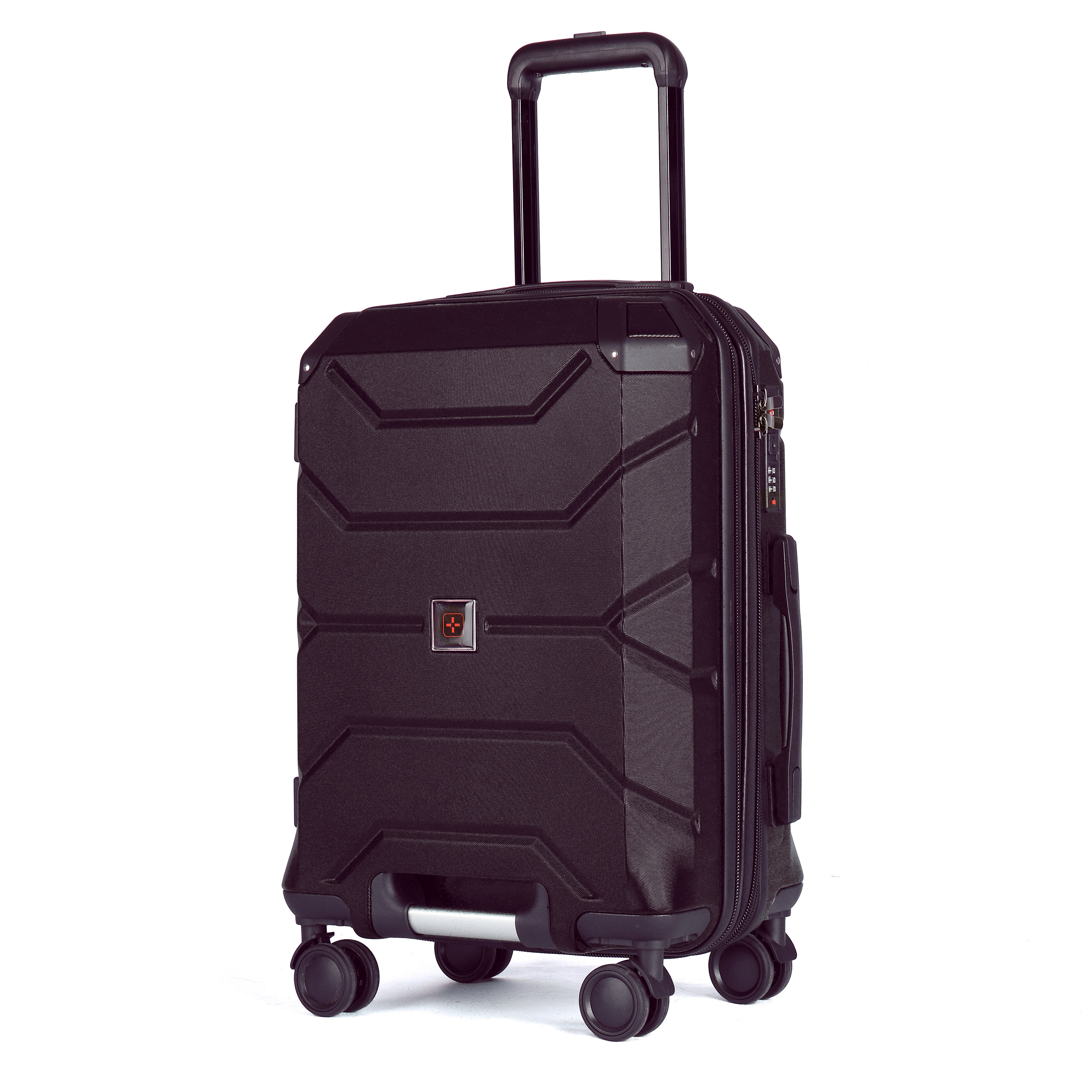 20 24 28 Inch Double-Layer Explosion-Proof Zipper Trolley Luggage Set Outdoor Suitable with Hook Bottom Handle Mainly Made PP PC