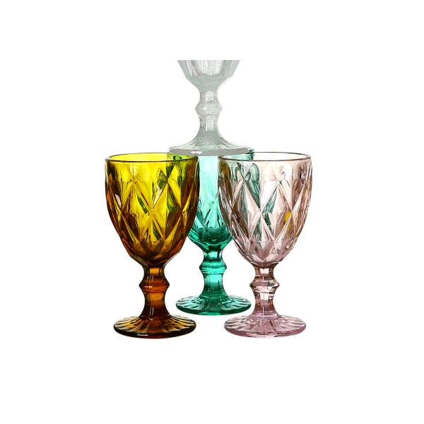 SGS Solid Colored Crystal Wine Goblet , Solid Amber 9 Oz Wine Glasses