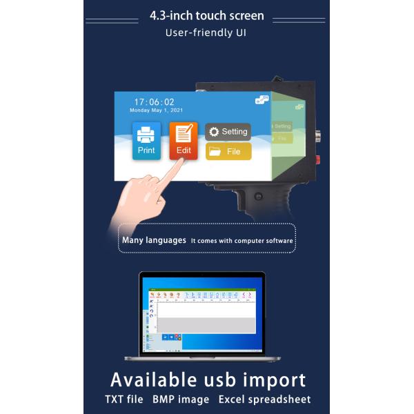 New T3 Production Date Carton Packaging Bag Small Dtf Printer Smart Handheld Inkjet Printer for Metal Steel Paper Garment Coding