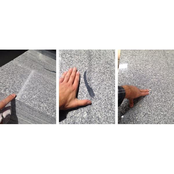 Light Grey Stone Stair Treads And Risers , 7.5 Hardness Granite Stone Stairs