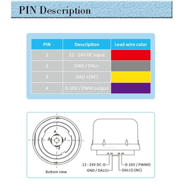 30mA 0-10v Приглушение 12V PWM Highbay Движение датчик водонепроницаемый