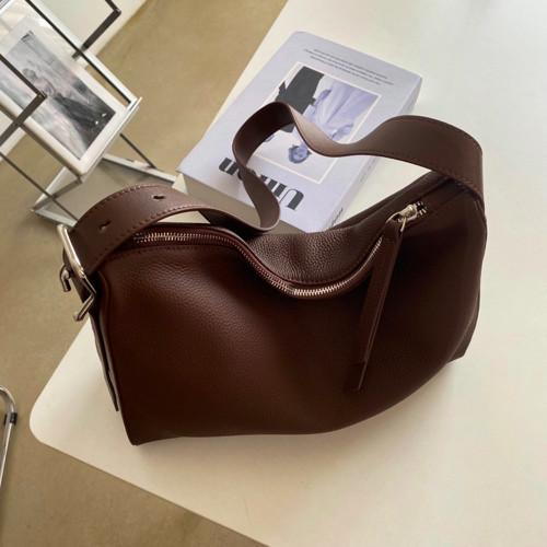 Head Layer Cowhide Female Crossbody Bag 10cm 22.5cm Soft Leather Messenger Bag