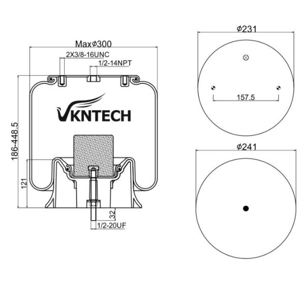 Contitech 4154NP05 Прицепные воздушные пружины Firestone W01-358-9069 FODEN 1300248000 VKNTECH 1K9069