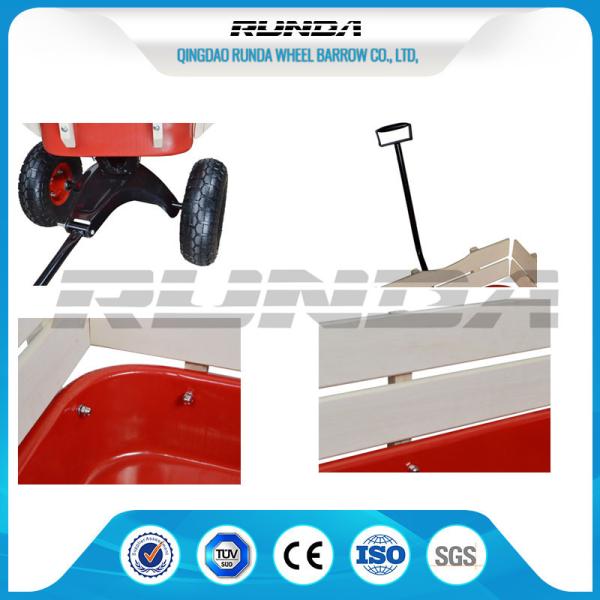 Light Duty Garden Mesh Cart 21kg , Red Color Steel Garden Wagon 10inches Wheel