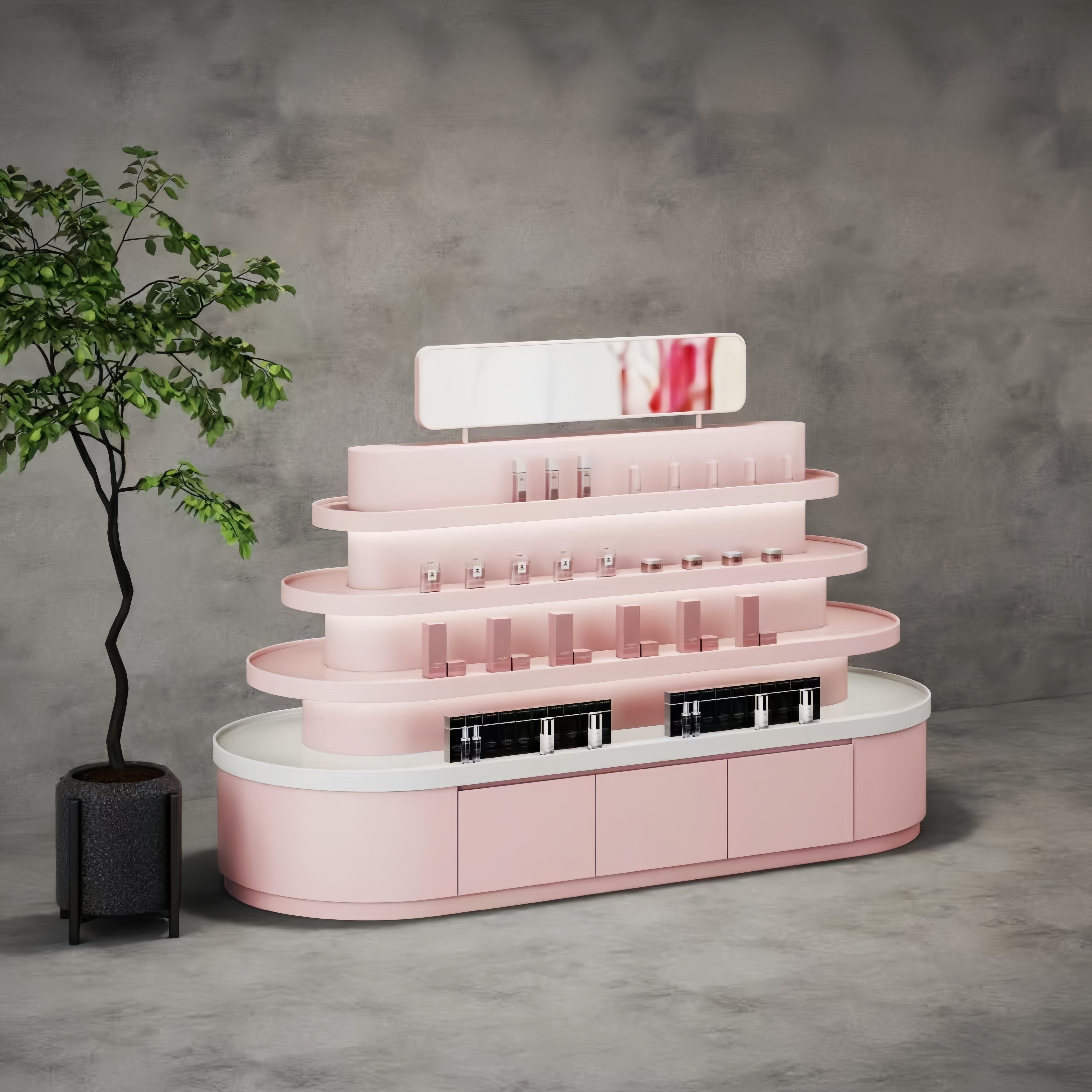 Makeup Display Cabinet, Cosmetic Showcase, Beauty Product Display Counter for Retail Store - Shop Beauty  Furniture