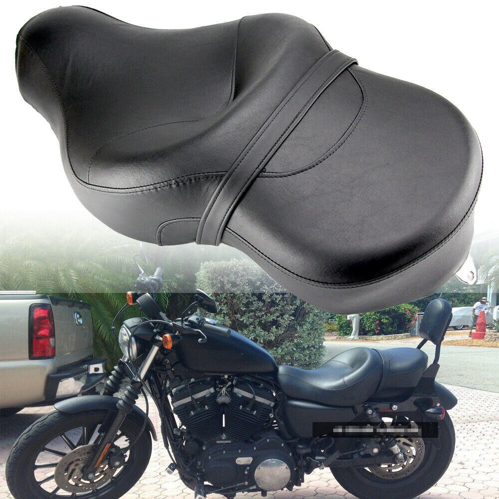 Large One-Piece Motorcycle Seat Cushion Harley Davidson XL883N XL1200N 2004-2018 Comfort Leather Saddle