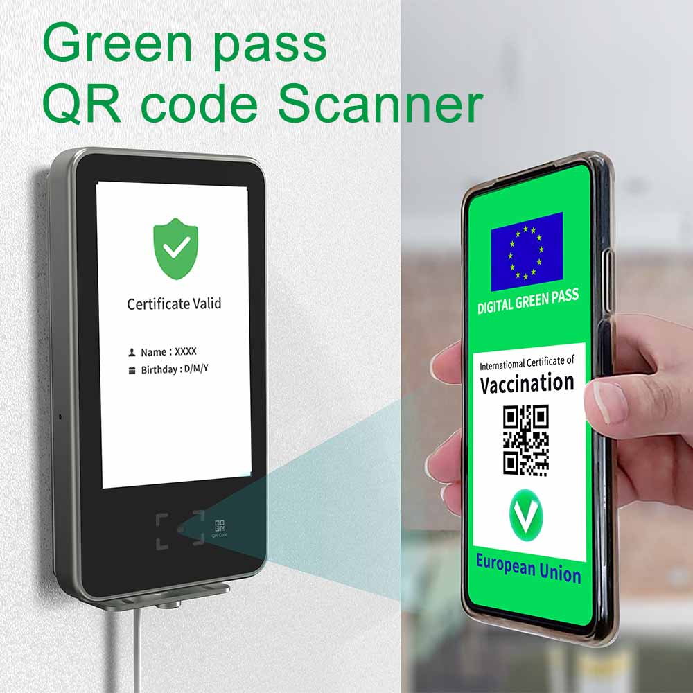 Автономный читатель пропуска зеленого цвета кода блока развертки QR пропуска зеленого цвета здоровья ПРИЛОЖЕНИЯ