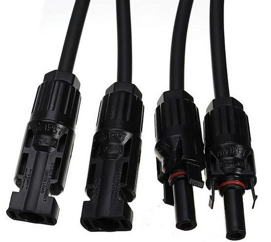 Cabo solar fotovoltaico conector Mc4 600V cobre macho e fêmea