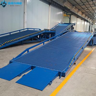 CE/ISO 12Ton Guardrail Safety Chain Mobile Container Ramp for Forklift Used Loading Yard Ramp