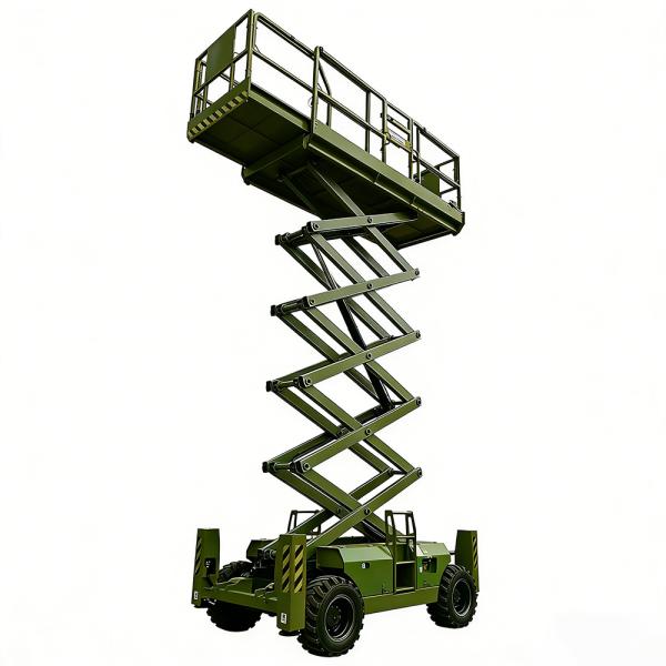 Advanced Off Road Upright Scissors Lift Platform Heavy Duty Rough Terrain ODM