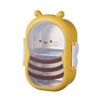 Caja de comida Bento de metal Caja de comida en forma de abeja 304 de acero inoxidable amarillo