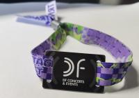 Fabric Print Woven RFID Wristband Disposable 125Khz 13.56mhz UHF As Ticket For Event
