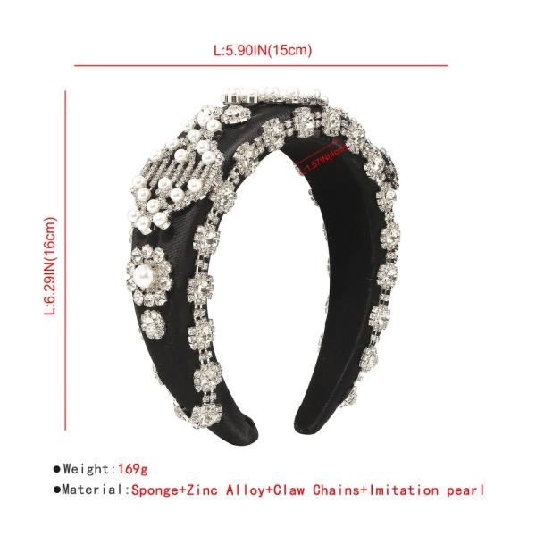 Heavy industry fashion sponge bride diamond pearl headbands creative luxury headband hair accessories