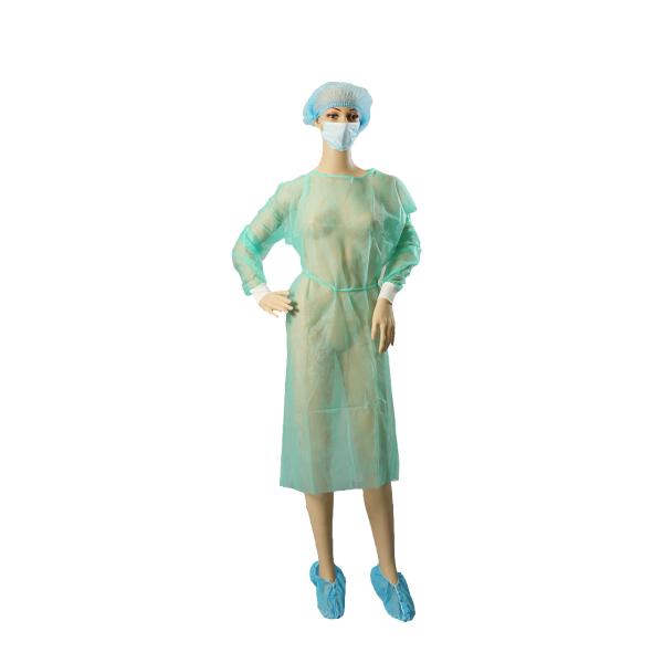 Lightweight Non Woven Garments / Hospital Patient Gown Kintted Cuffs