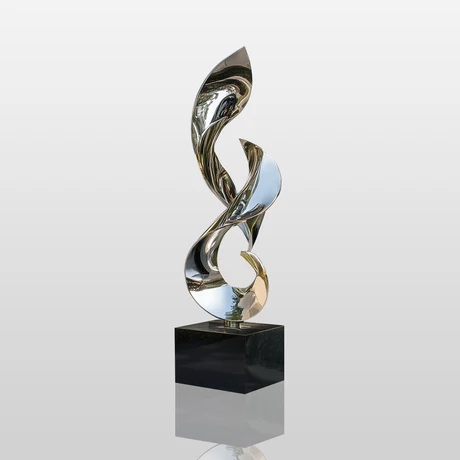 SERENITY Mirror | Contemporary Abstract Stainless Steel Sculpture for Outdoor Garden
