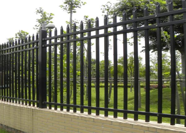 Aeroporto 6x8ft Metal Palisade Cercas Pó Ferro Forjado Segurança Flat Top