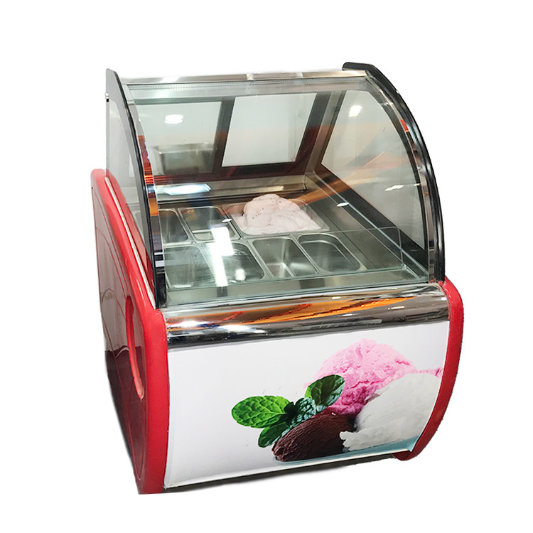 New Design 8 Trays Commercial  Ice Cream Gelato Display Freezer With Defrost System and Lighting