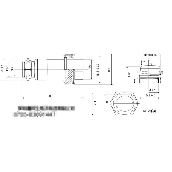 Разъем-вилка/переходник штепсельной вилки 3пин 4пин 5пин 12пин авиации женские для системы охраны двр