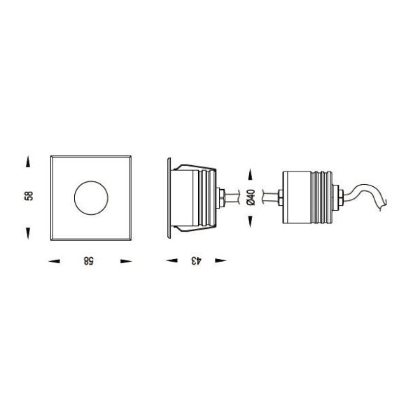 B2XAS0157, B2XAS0118(RGB) 1 * 2W 3W Square Cover Recessed LED Inground Lights With External Driver for Outdoor Lighting