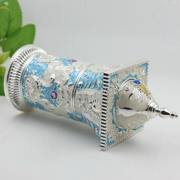 Shinny Gifts Elegant Noble Columnar Style Carving Rose Flower Toothpick Holder