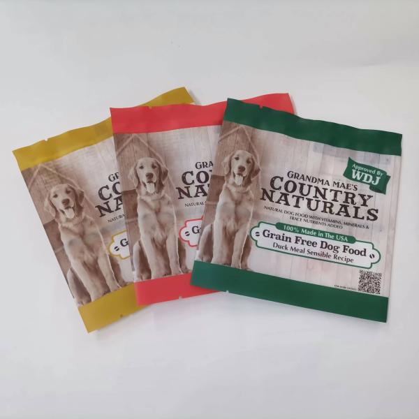 Custom Printing Matte 3 Side Seal Bags Finish Dog Food Packaging