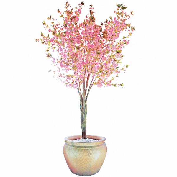Da árvore falsificada dos bonsais do ornamento do jardim flor cor-de-rosa branca Sakura Tree