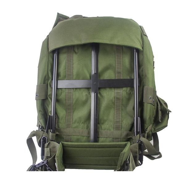 Aluminum Frame 50L Green Backpack for Outdoor Sports and Exploration