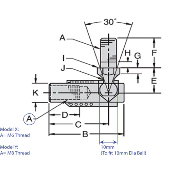 Knurled Finish Carbon Steel Ball Joint Female Quick Release Socket Blackening Treatment