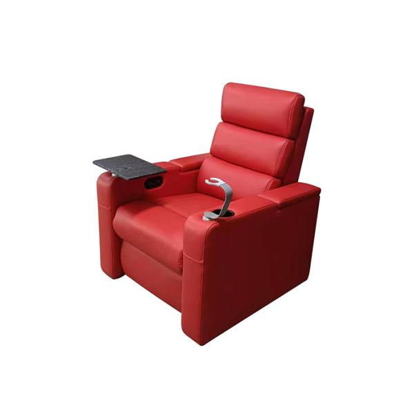Leather Home Cinema Sofa Modern Recliner Chair With USB Charger