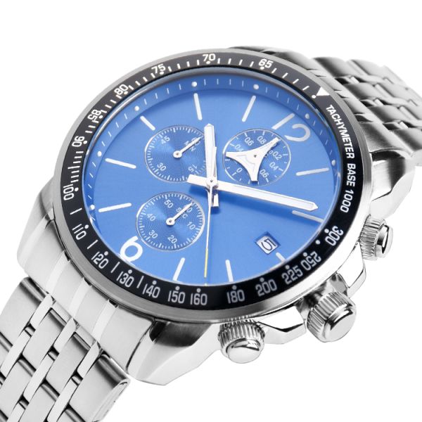 Men's Stainless Steel Quartz Watch – 5ATM Water Resistant
