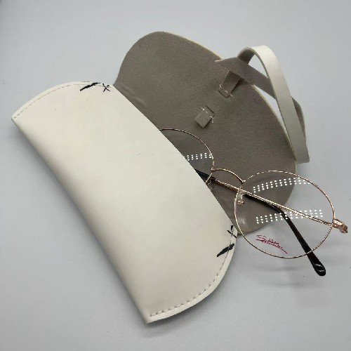 Soft Leather Multicolor Reading Glasses Case Durable With Strap 17*7.2 *1CM