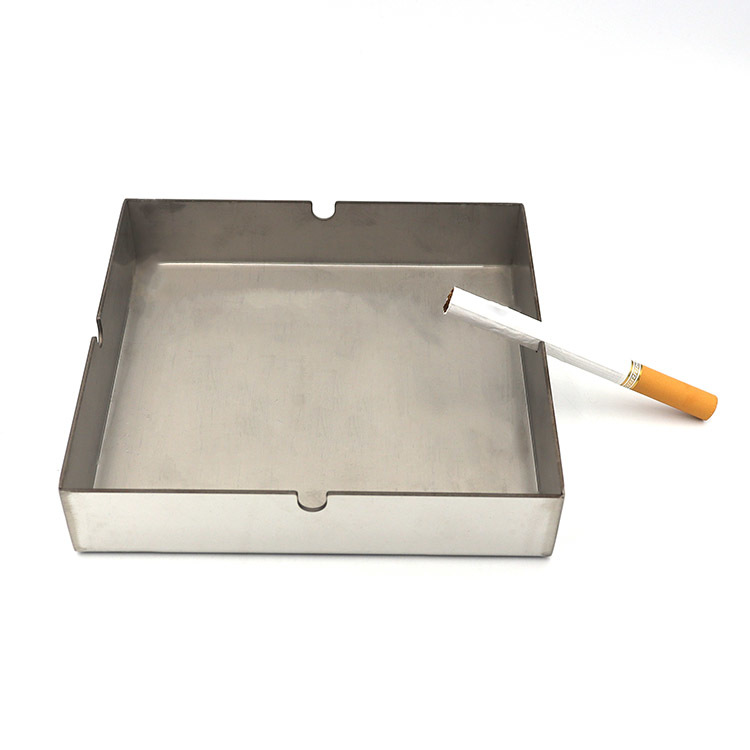 Stainless Steel Metal Ashtray with Polished Surface and Large Capacity for Bar Hotel KTV Household