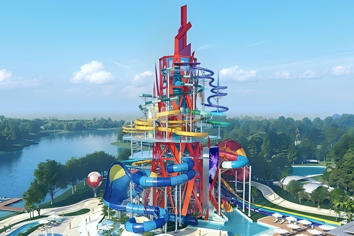 Warrior Tower 80m High Water Slide Water Park Water Slide