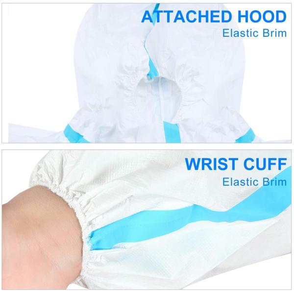 PPE COVID-19 антивирусный защитный костюм, белые одноразовые медицинские комбинезоны