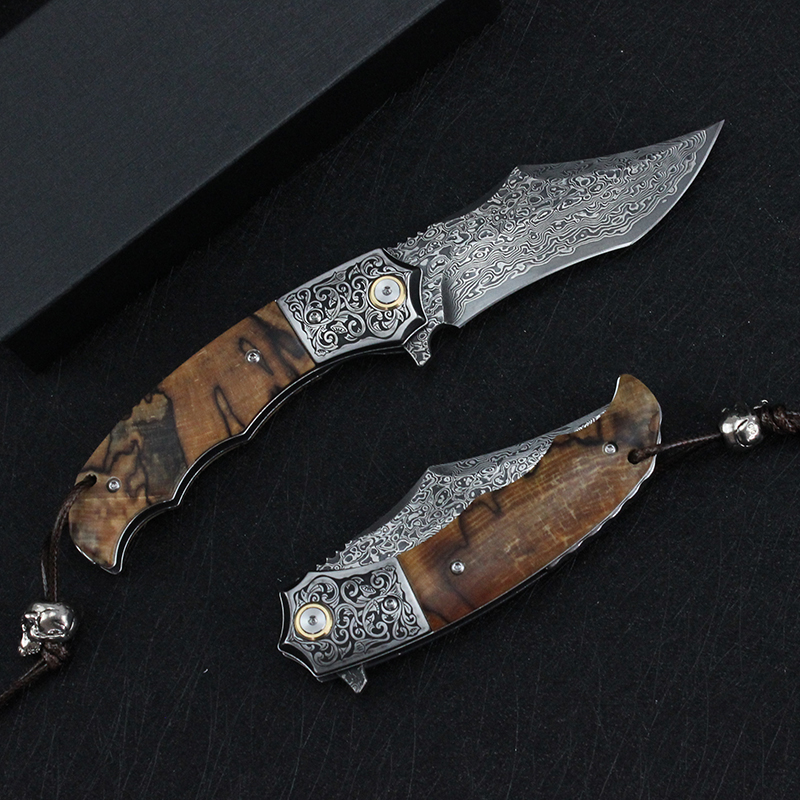 GT0167 Immediately Ship Damascus Outdoor Tactical Knife Camping Knife Tunafire
