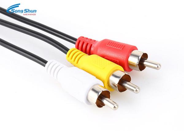 USB 2.0-3 RCA Male Plug Audio Extension Cord , AV Adapter Audio Lead Cable