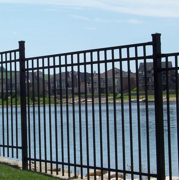 Crimped Spear Top Wrought Iron Fence Tubular Fencing 1.8m High X 2.4m Long Galvanised Steel