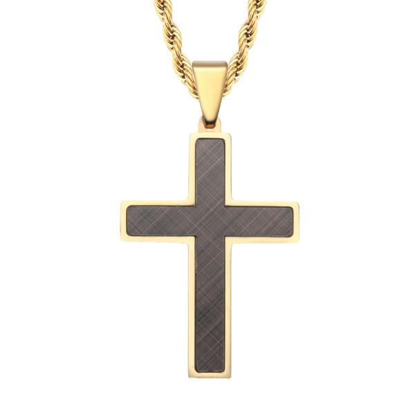 Stainless Steel Cross Pendant Mens Cross Necklace Christian Jewelry Special Design for Men