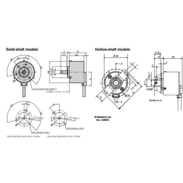 SGMGH 30A2A Stepper Motor Absolute Encoder , Optical Rotary Encoder UTSAH B17BB