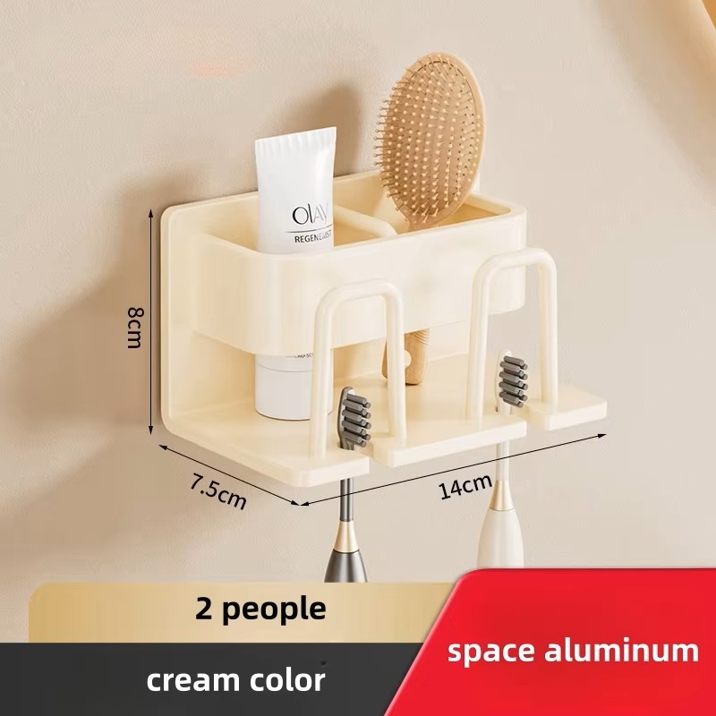 Bathroom Wall Mounted Toothbrush Holder Organizer Storage Rack Household Supplies