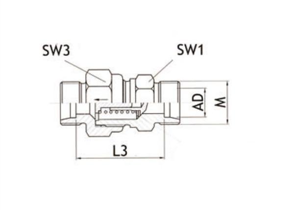 Plumbing Hydraulic Check Valve , End Stainless Steel Non Return Valve NPT External Thread RD Tube