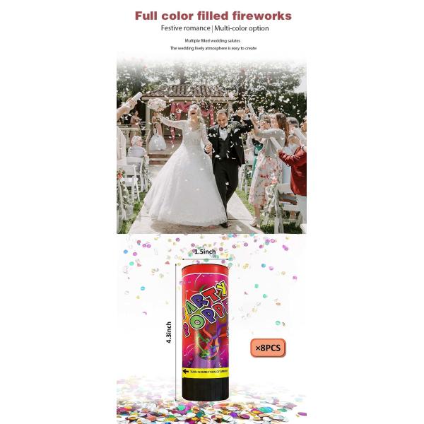 2 - 3M Shooting Spring Plastic Compressed Air Mini Streamer Party Popper Party Confetti Cannon for Party Decorations