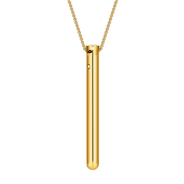 2025 New USB Rechargeable Stainless Steel Fashion Pendant Massage Stick Vibration Necklace With Chain
