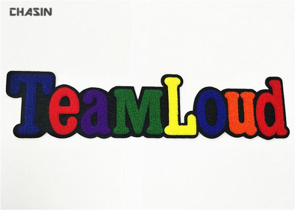 Durable Chenille Embroidery Iron On Patches Slogan Word  Used In  Hoodies