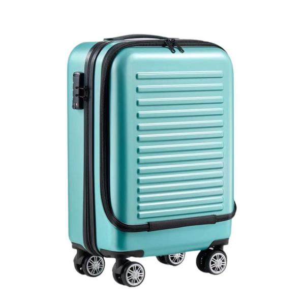 Устойчивый классический компактный твердый багаж с передним открытым карманом